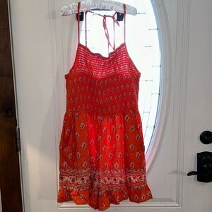 NWT ANGIE Floral Paisley Bohemian Stretch Top Romper Womens Size L